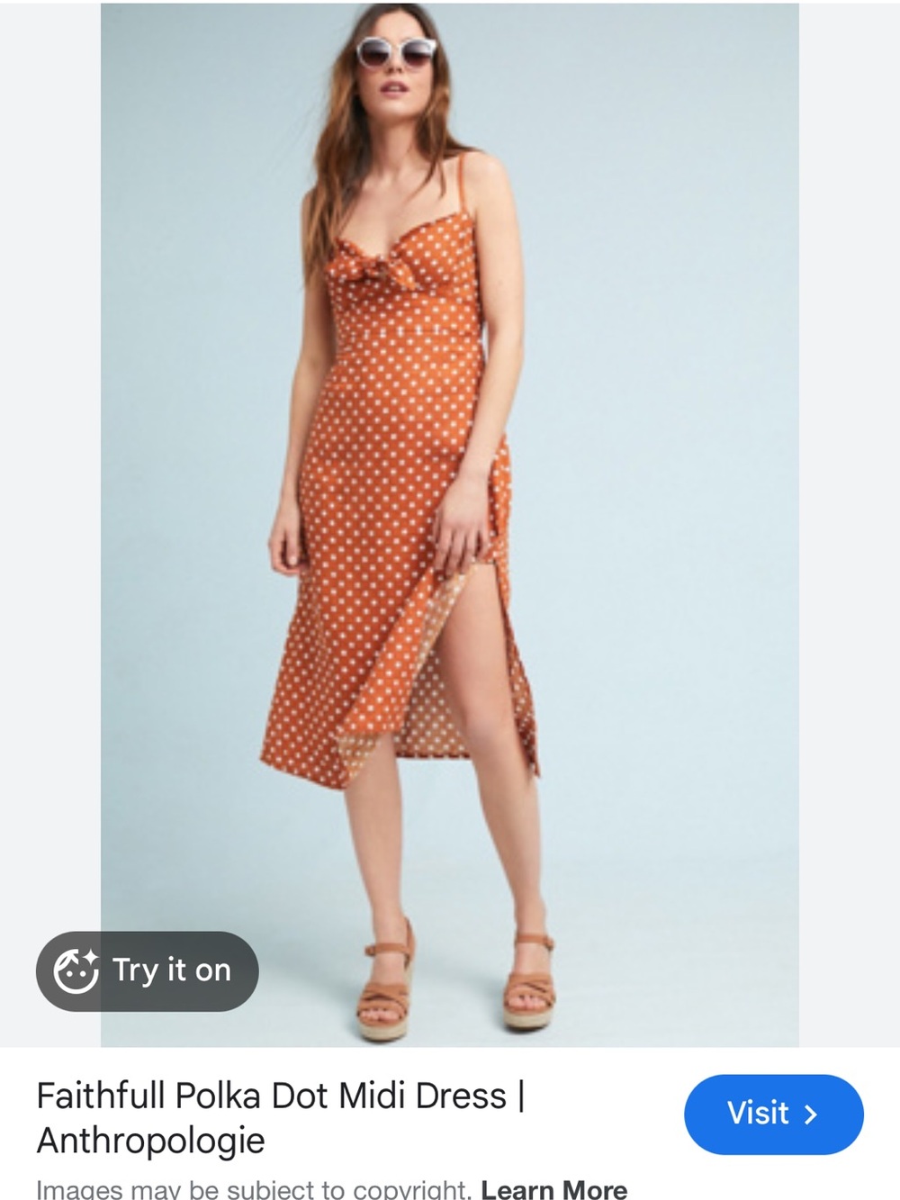 vintage Laura Ashley Rust Polka Dot Midi Dress - Picture 11 of 12